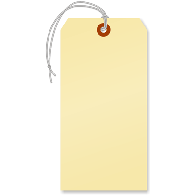 Manila 13-Point Cardstock Tag with Pre-Attached Elastic, SKU - T369-8-E-MN