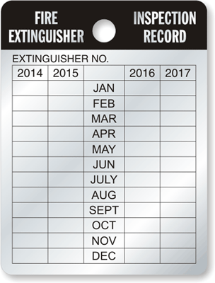 Debossable Fire Extinguisher Inspection Labels