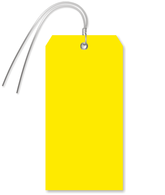 Tear-Proof and Waterproof 4.75" x 2.375" In Yellow Plastic Tags 200 Pack