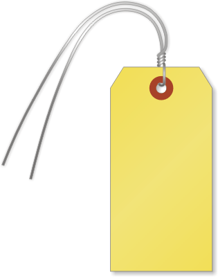 4¼ in. x 2-1/8 in. Yellow Tags (with wires), SKU - T358-4-W-YL