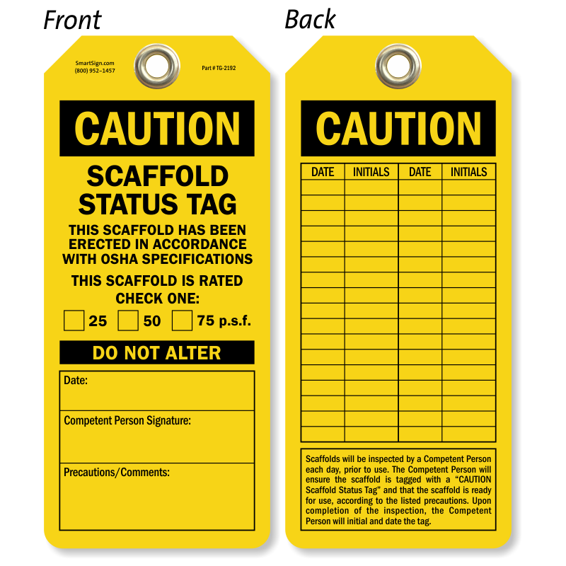 Scaffold Inspection Tags Printable Printable Word Searches