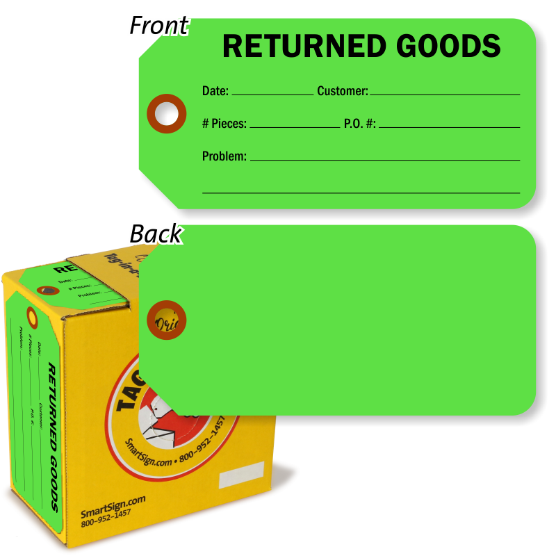Return of goods. Entry acceptance Label.