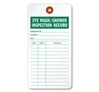 Eyewash/Shower Inspection Record Tag