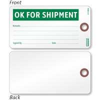 Ok For Shipment Production Control Tag With Fiber Patch