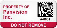 Custom 2D Do Not Remove Asset Tag