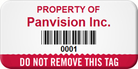 Do Not Remove Personalized Asset Tag with Barcode