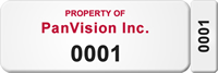 Customized 2 Part Barcode Asset Tag