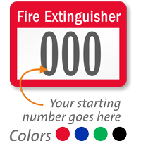 Fire Extinguisher Label Consecutive Numbering