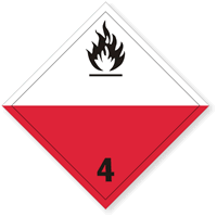 Wordless International Placard  Class 4 Combustible Placard