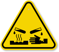ISO Corrosive Materials Symbol Warning Sign