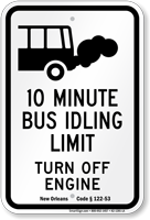 State Idle Sign for Louisiana 10 Minute Limit
