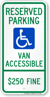 Illinois Reserved Parking Van Accessible Sign