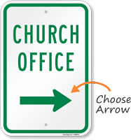 Church Office Sign with Arrow