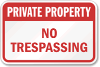 Private Property  Sign (Red)
