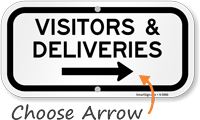 Visitors & Deliveries Arrow Sign