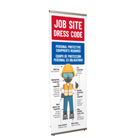 Bilingual Job Site Dress Code Required Safety Banner Kit