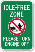 Idle Free Zone Turn Engine Off Sign