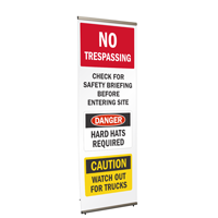 No Trespassing Hard Hat Required Construction Site Banner
