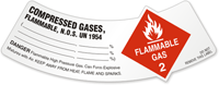 Compressed Gases Danger Flammable High Pressure Gas Label