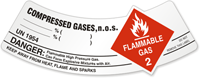 Compressed Gases Flammable Gas Cylinder Shoulder Label