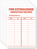 Fire Extinguisher Inspection Record Label