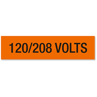120/208 Volts Label Large (2 1/4in. x 9in.)