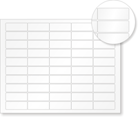 Sheet of QuickGuard Vinyl Asset Tags   ¾ in. x 2 in. (50 Labels / Sheet)