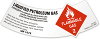 Danger Liquefied Petroleum Gas Flammable Liquid Label
