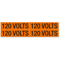 120 Volts Labels, Medium (1 1/8in. x 4 1/2in.)