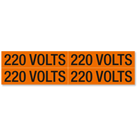 220 Volts Marker Labels, Medium (1 1/8in. x 4 1/2in.)