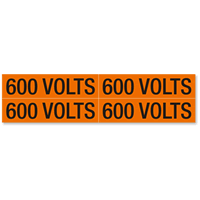 600 Volts Marker Labels, Medium (1 1/8in. x 4 1/2in.)