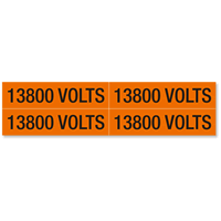 13800 Volts Marker Labels, Medium (1 1/8in. x 4 1/2in.)