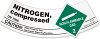 Nitrogen Compressed Caution High Pressure Gas Cylinder Label