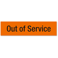 Out of Service Label Large 1 Card/Pack