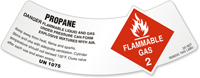 Propane Danger Flammable Liquid and Gas Shoulder Label