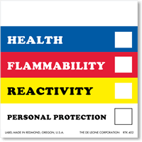 RTK Color Bar Fill Health Flammability Label (500/Roll)