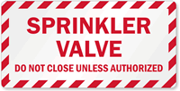 Sprinkler Valve Label