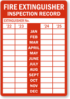 Fire Extinguisher Inspection Labels