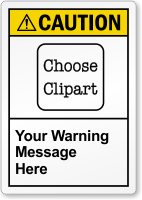 Personalized ANSI Caution Label Choose Clipart