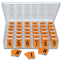 Reflective Vinyl Numbers and Letters Kit 1 Inch Tall Black and Orange