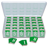 Reflective Vinyl Numbers and Letters Kit 1 Inch Tall White and Green