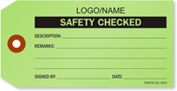 Custom Safety Checked Label [add name or logo]