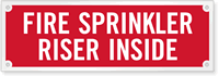 Fire Sprinkler Riser Laser Etched Sign