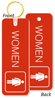 WOMEN Bathroom Keychain, Double Sided