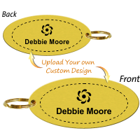 Double Sided Custom Brass Key Chain, Upload Graphic