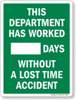 Department Has Worked For    Scoreboard Sign