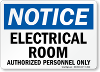 Electrical Room Authorized Personnel Only Sign