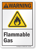 Flammable Gas ANSI Warning Sign