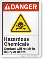 Hazardous Chemicals ANSI Danger Sign