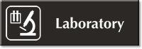 Laboratory Engraved Sign with Medical Microscope Research Symbol